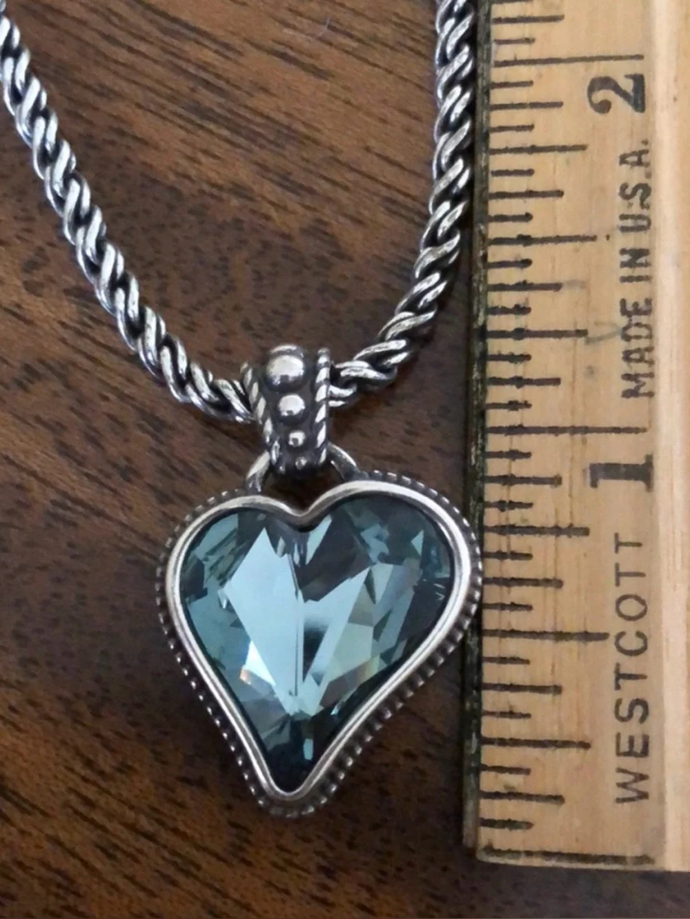 🆕💎RARE SET! BRIGHTON ‘BiBi Gem Heart’ VTG SLVR BLUE Swarovski Crystal Set!